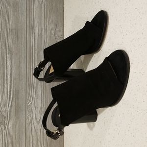 NWOT Tamara Mellon Element Black Suede Sandal Mule
